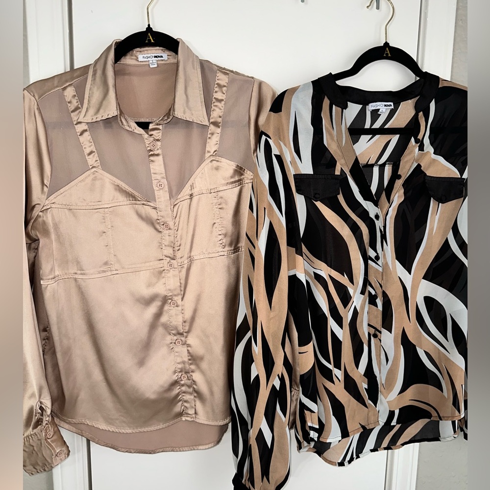 FashionNova Office Blouses - size L on Both